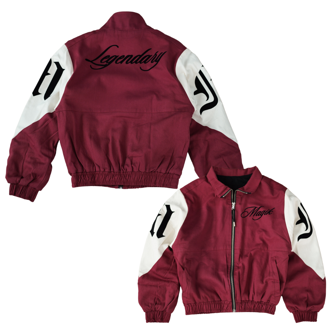 FLIGHT JACKET - WINE/IVORY