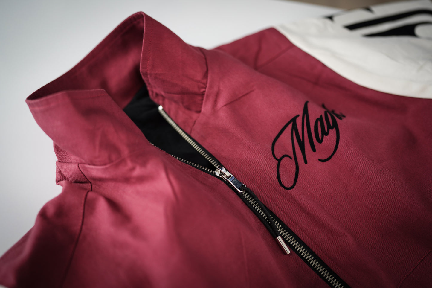 FLIGHT JACKET - WINE/IVORY