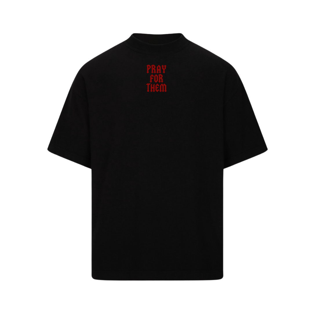 PRAY FOR THEM TEE - PURE BLK/RED