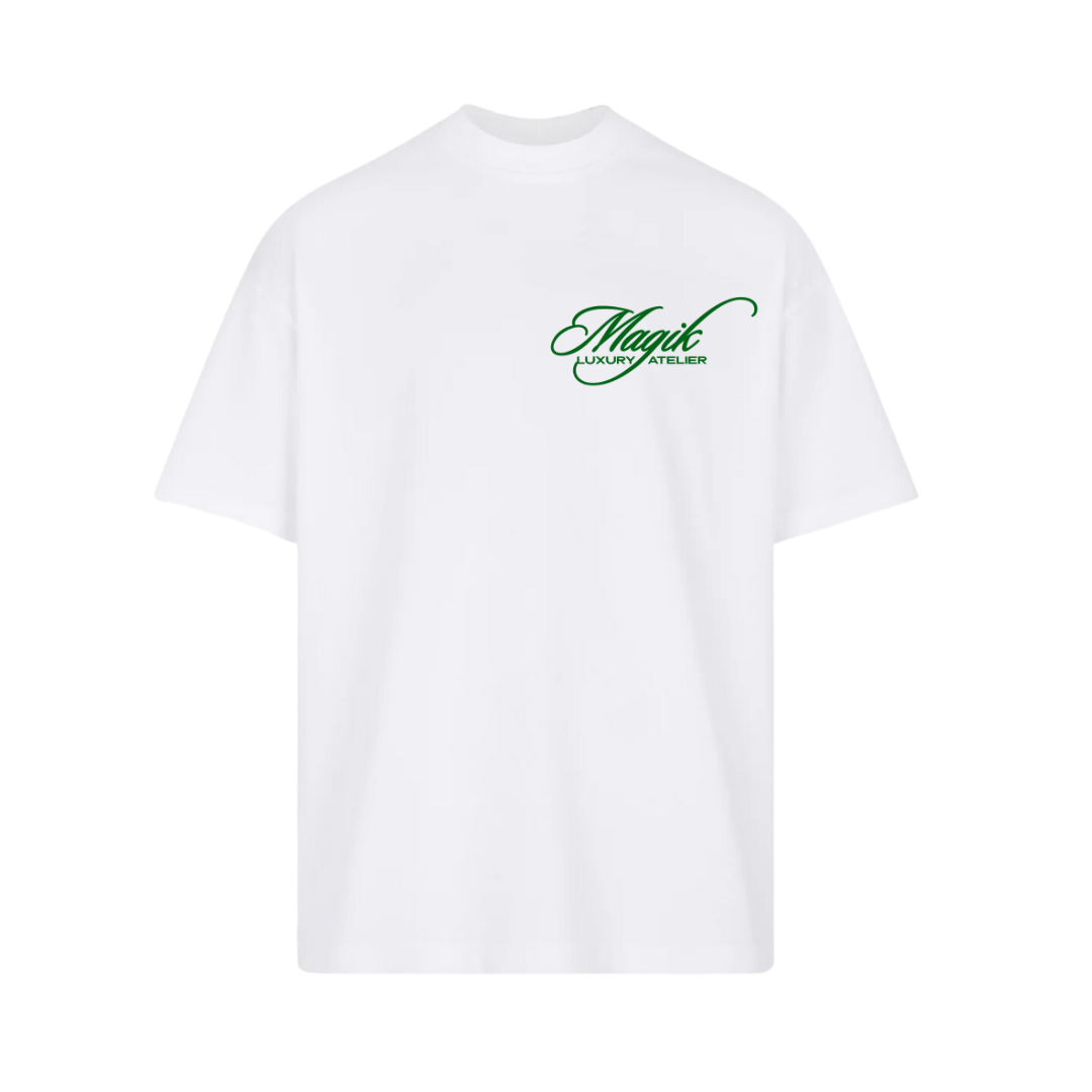 MAGIK CLASSIC ATELIER TEE - WHITE/PINE GREEN