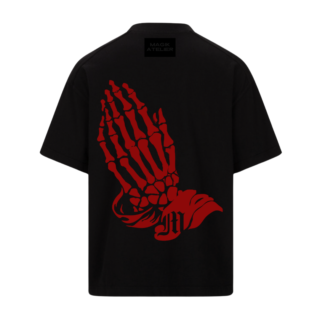 PRAY FOR THEM TEE - PURE BLK/RED