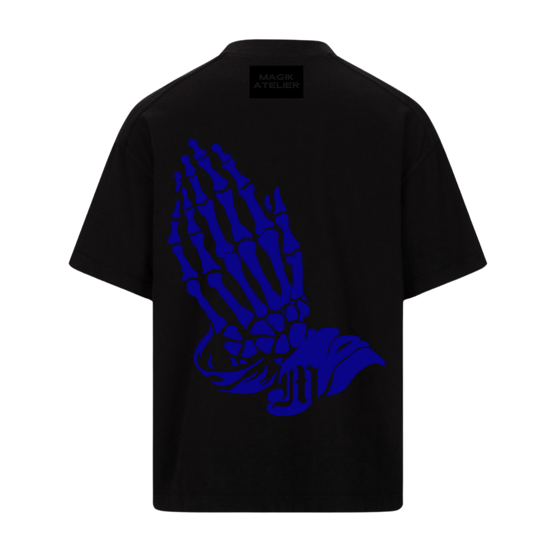 PRAY FOR THEM TEE - PURE BLK/ROYAL BLUE