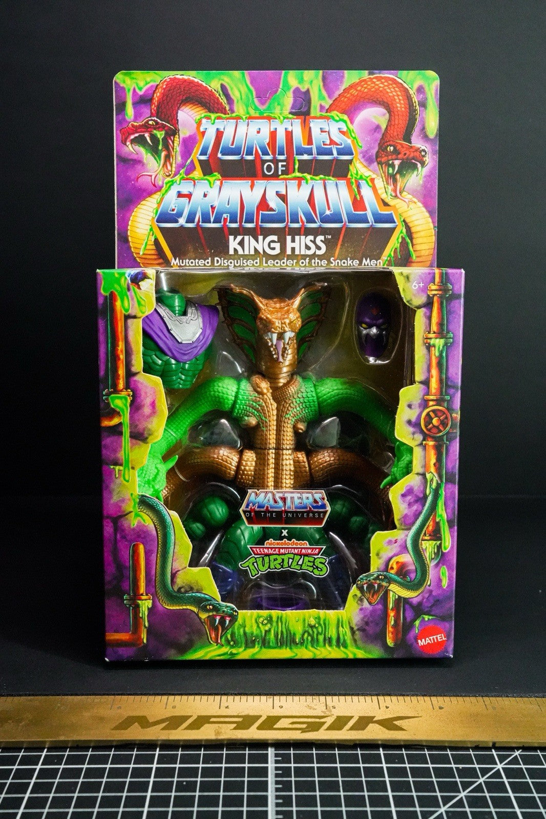 MOTU X TMNT TURTLES of GRAYSKULL KING HISS DELUXE FIGURE MATTEL 