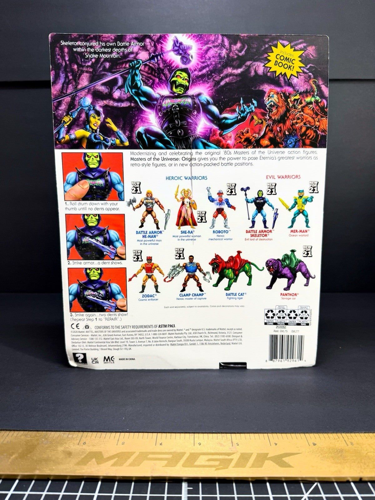 Masters Of The Universe Battle Armor Skeletor Deluxe Retro Play Card 2021