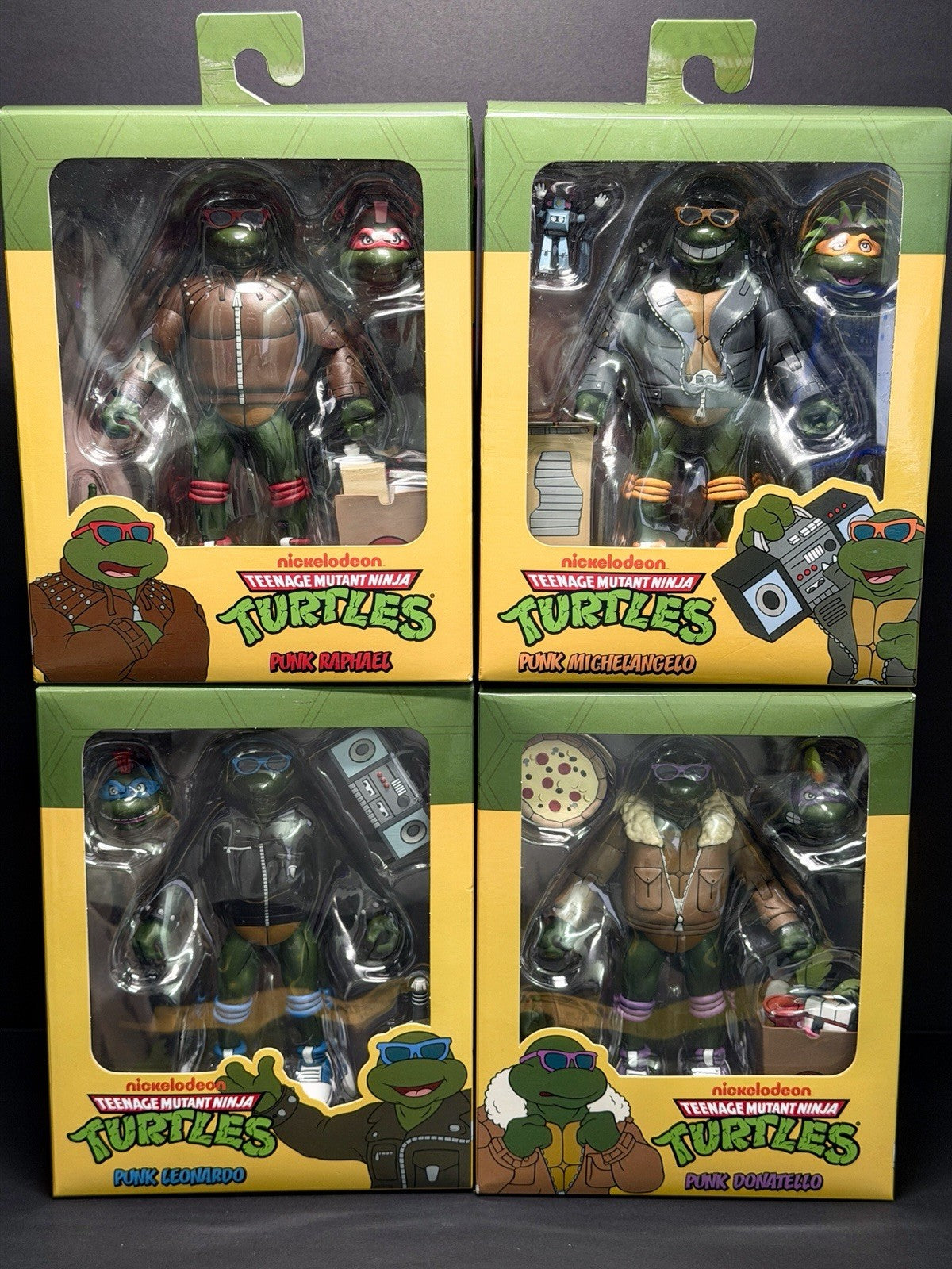 4 Set Lot 2026 NECA TMNT Punk Disguise Teenage Mutant Ninja Turtles Nickelodeon