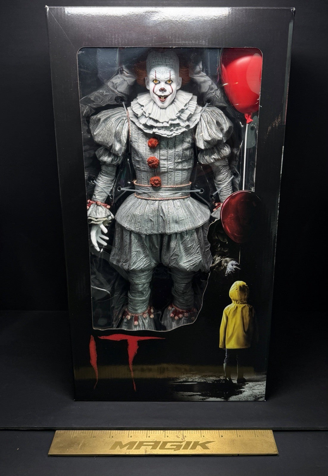 NECA REEL TOYS IT PENNYWISE 18” 1/4 SCALE FIGURE BILL SKARSGARD SEALED 2017 RARE