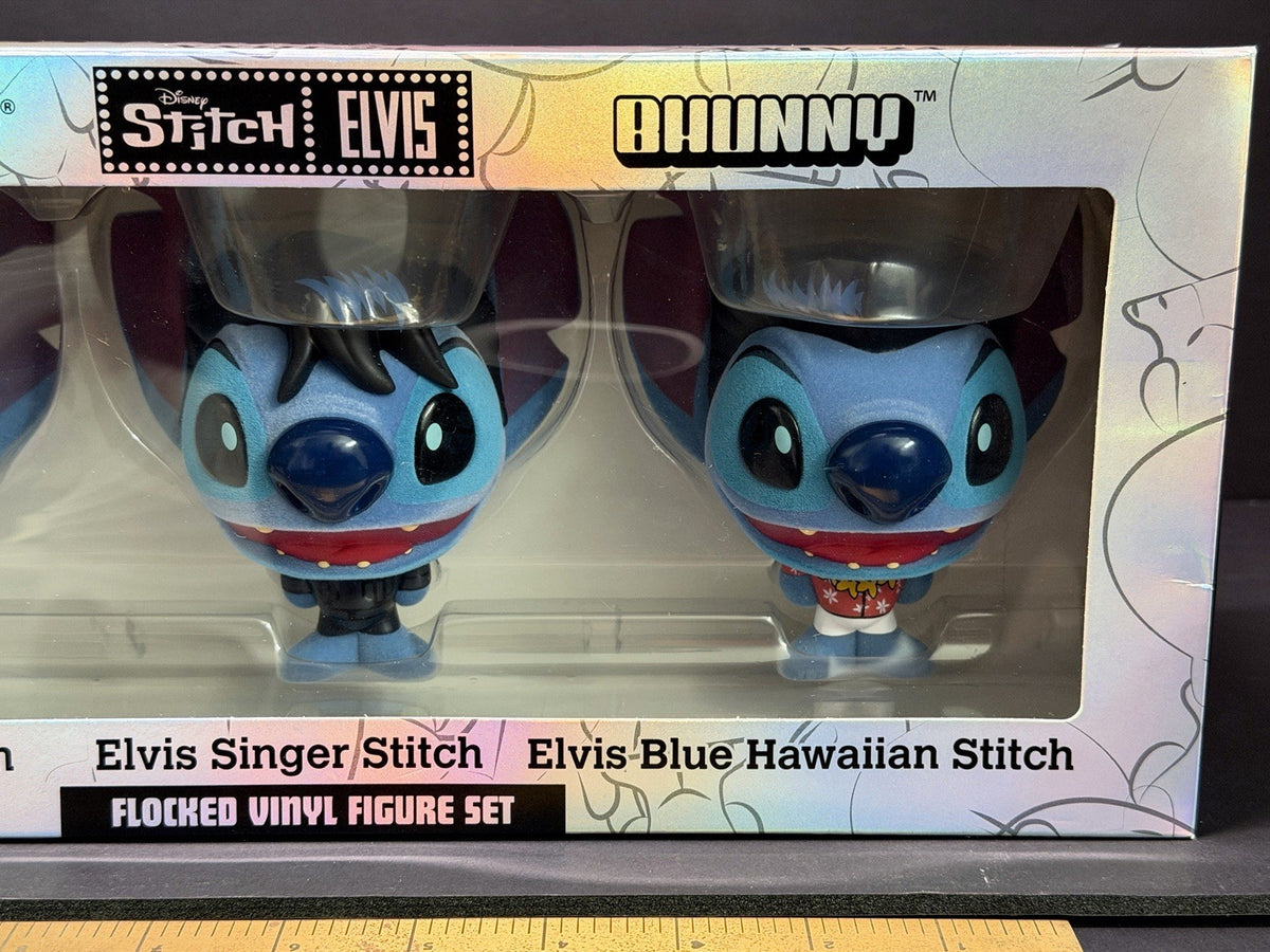 2024 Kidrobot x Disney Stitch x Elvis Bhunny Flocked 4" Vinyl Figure Set