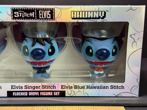 2024 Kidrobot x Disney Stitch x Elvis Bhunny Flocked 4" Vinyl Figure Set