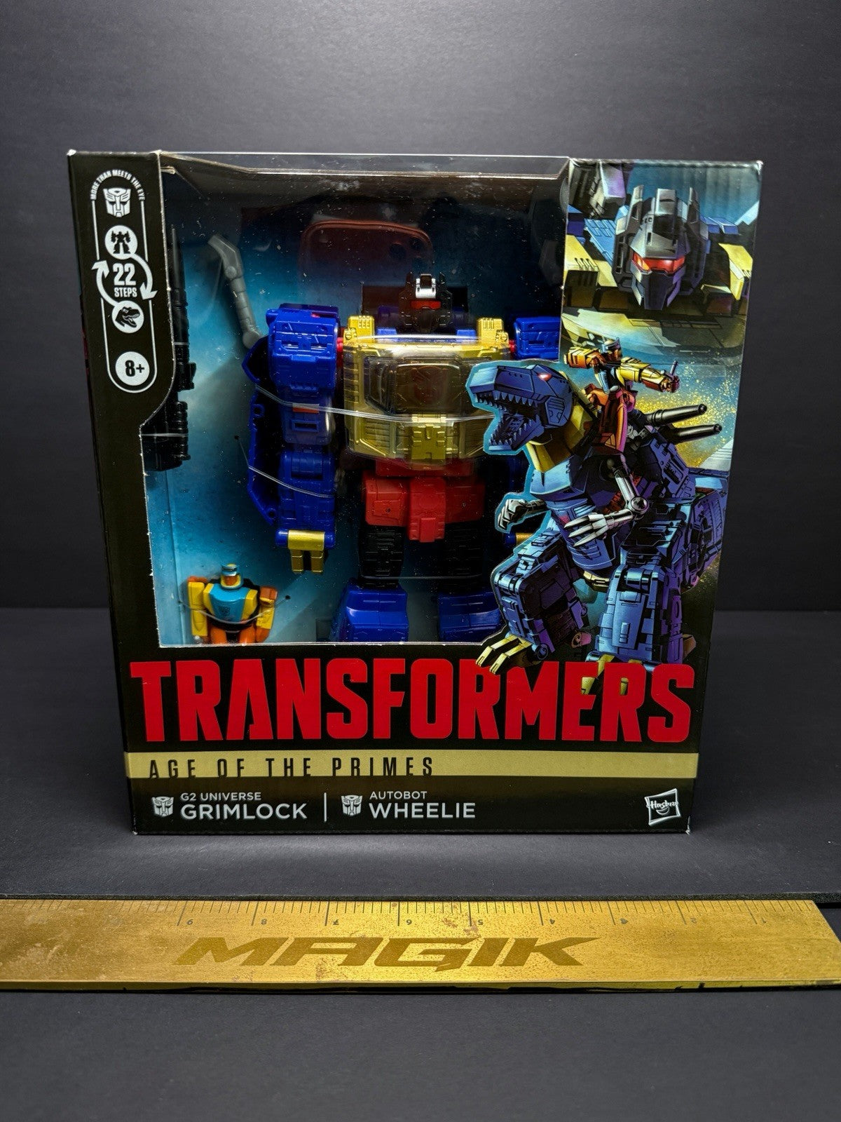 Transformers Age Of The Primes Leader Class G2 Grimlock And Wheelie Figure