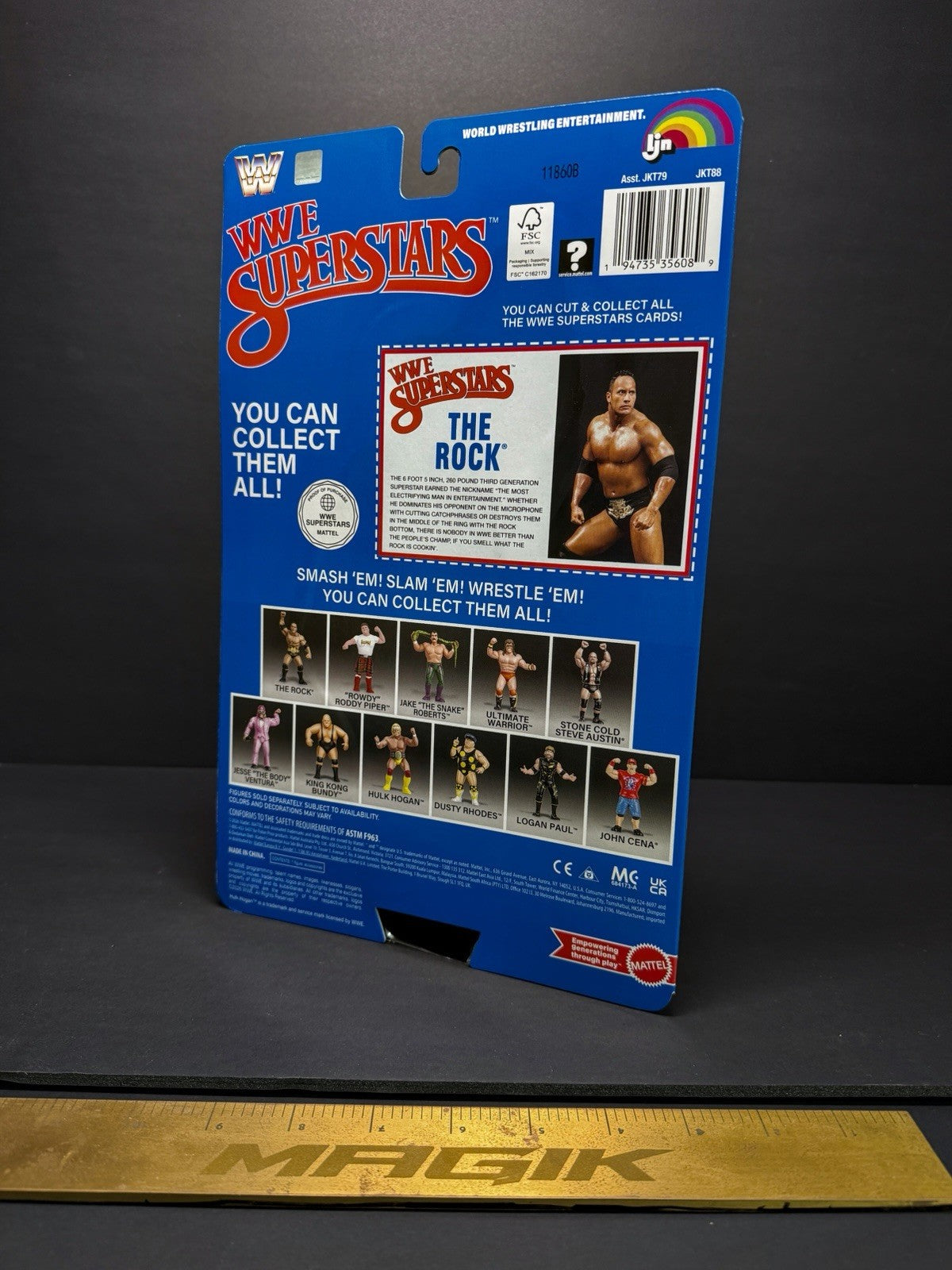 WWE Superstars LJN The Rock Chase Black Card 8" Wrestling Figure 2026