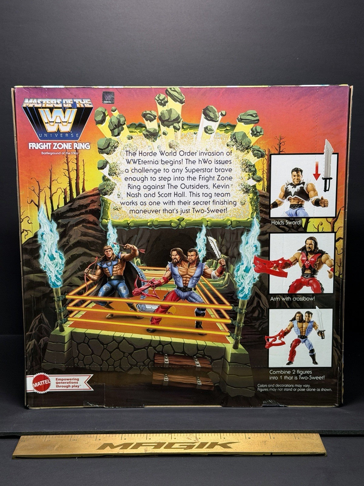 Masters of the WWE Universe Fright Zone Ring Playset HORDE NWO Nash Hall MOTU