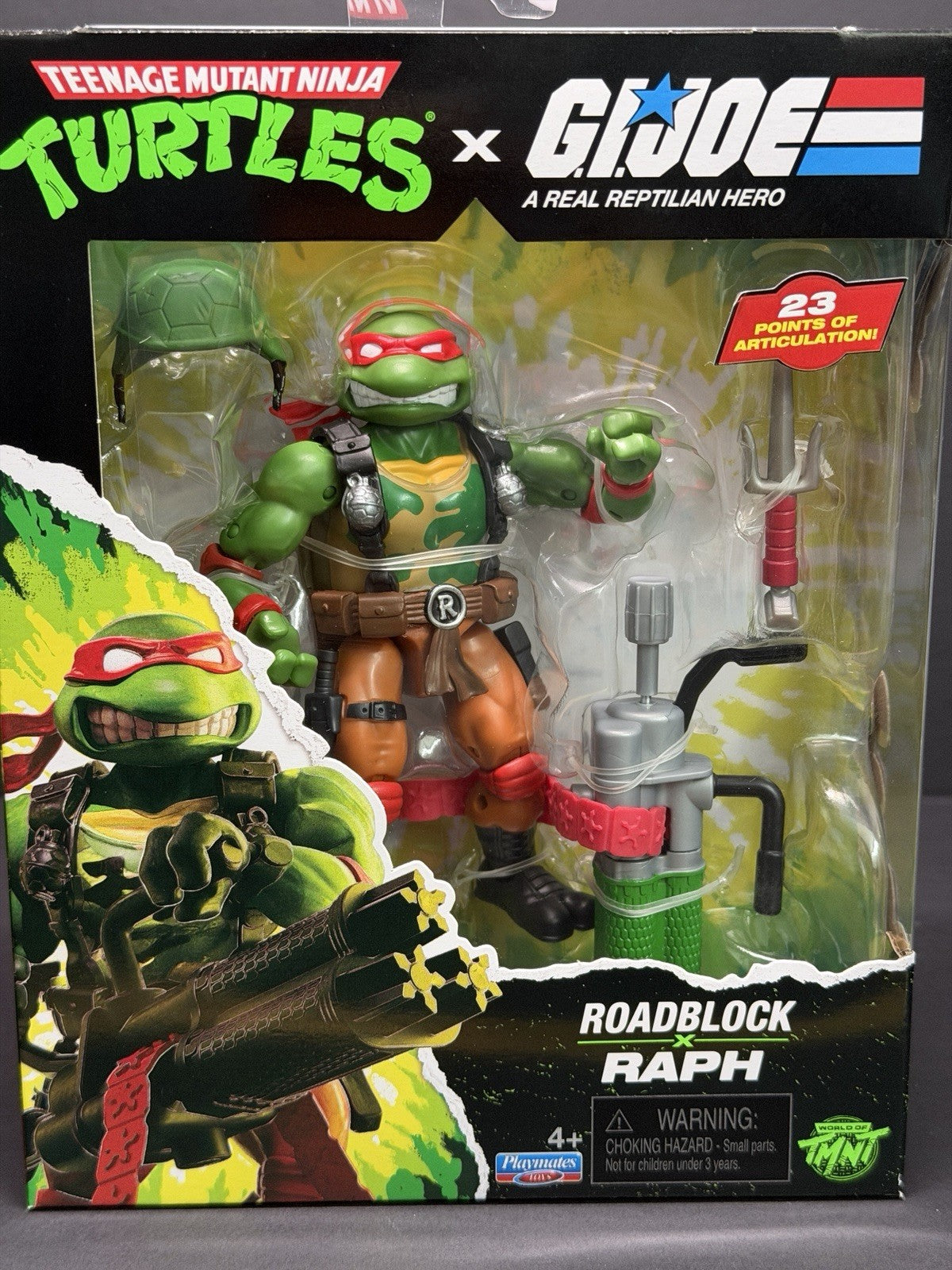 Teenage Mutant Ninja Turtles X G.I. Joe Roadblock X Raph Action Figure PLAYMATES
