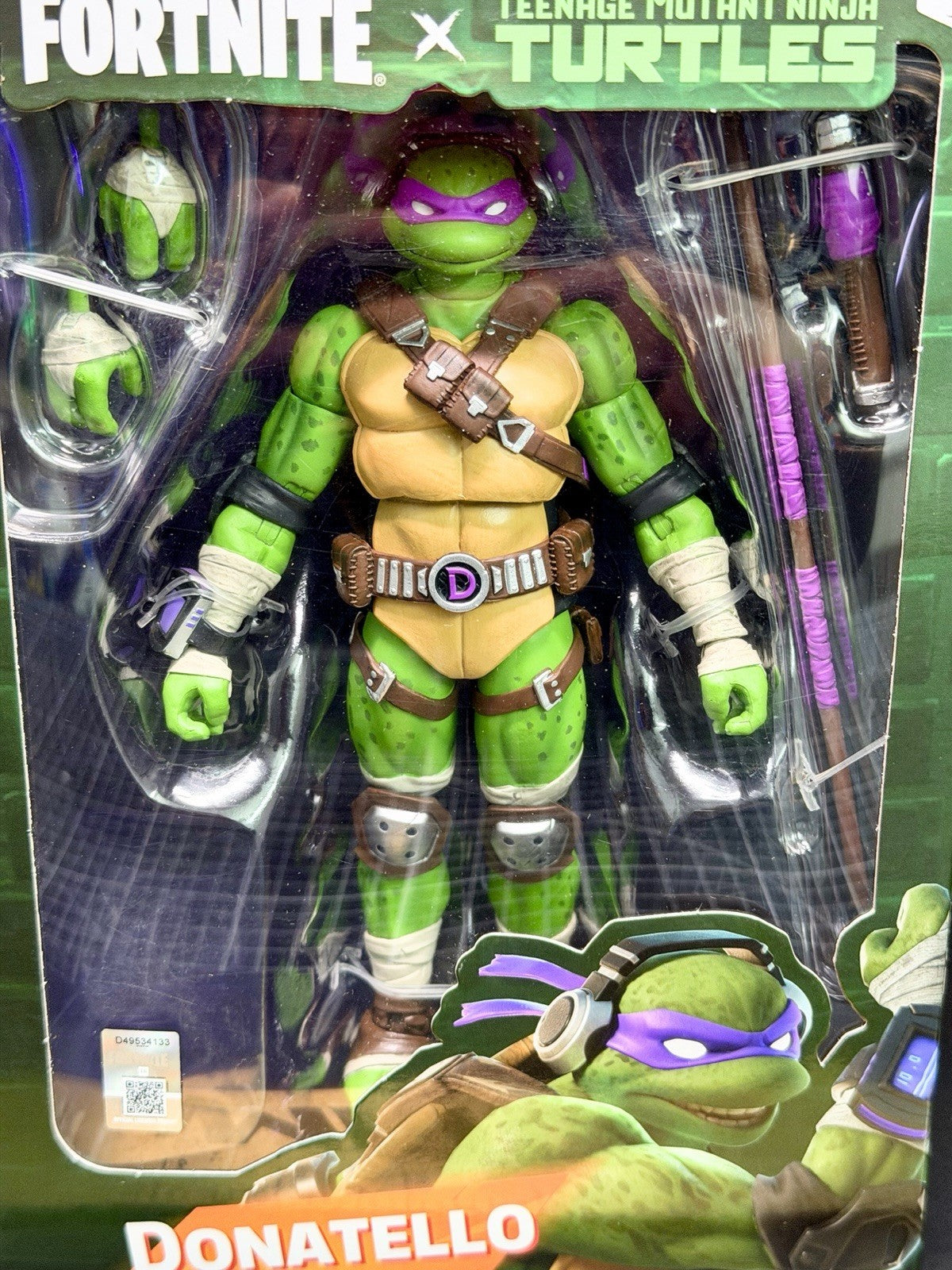RARE NECA FORTNITE X TEENAGE MUTANT NINJA TURTLES DONATELLO 7” Figure