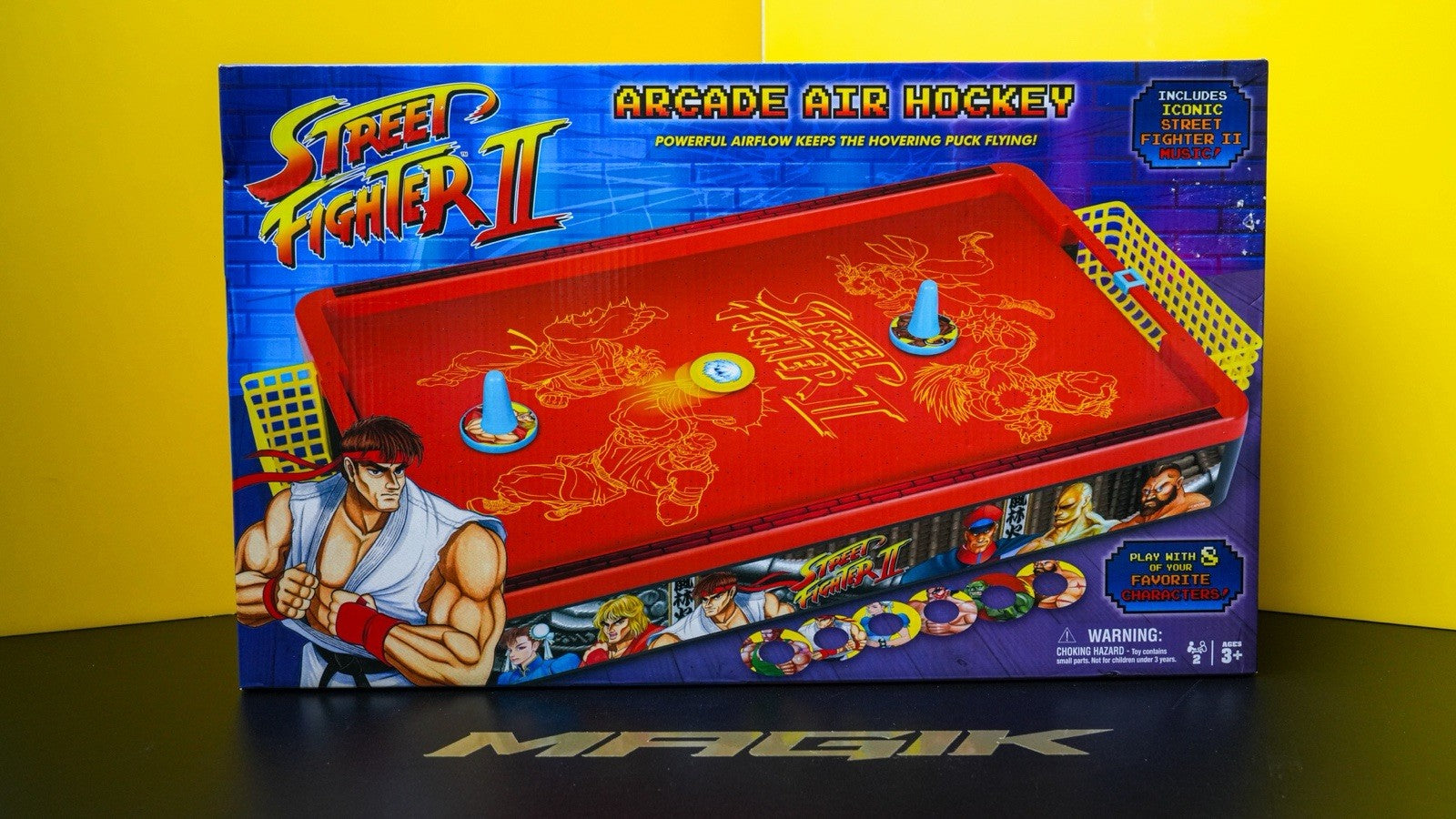 Street Fighter II Arcade Air Hockey Tabletop w/Sound - Air Powered Surface