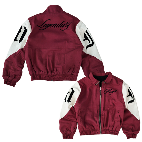FLIGHT JACKET - WINE/IVORY