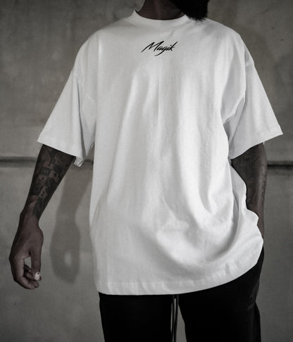 SIGNATURE STANDARD TEE - PURE WHITE/BLK