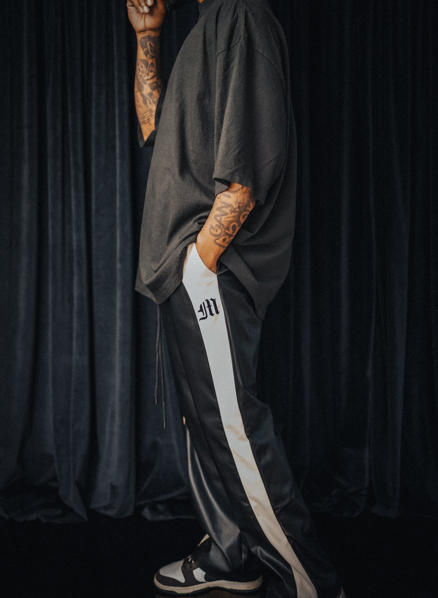 HALO PANT - LEATHER BLACK/IVORY