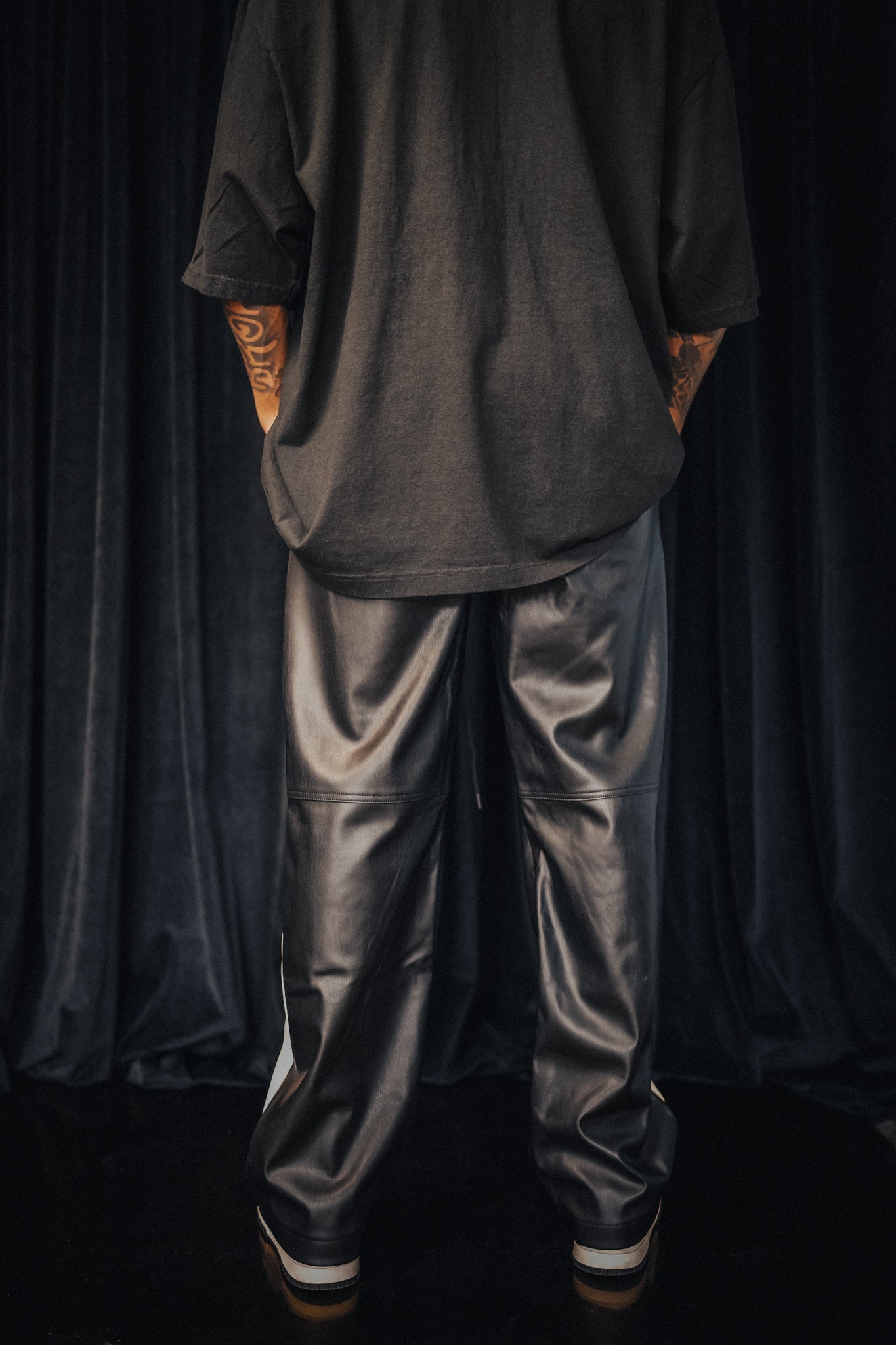 HALO PANT - LEATHER BLACK/IVORY