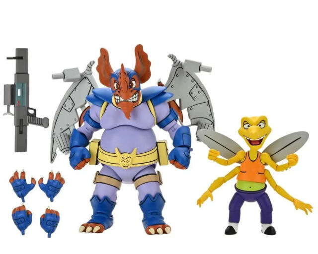 NECA Teenage Mutant Ninja Turtles Wingnut and Screwloose Action Figure, 2 Pack -