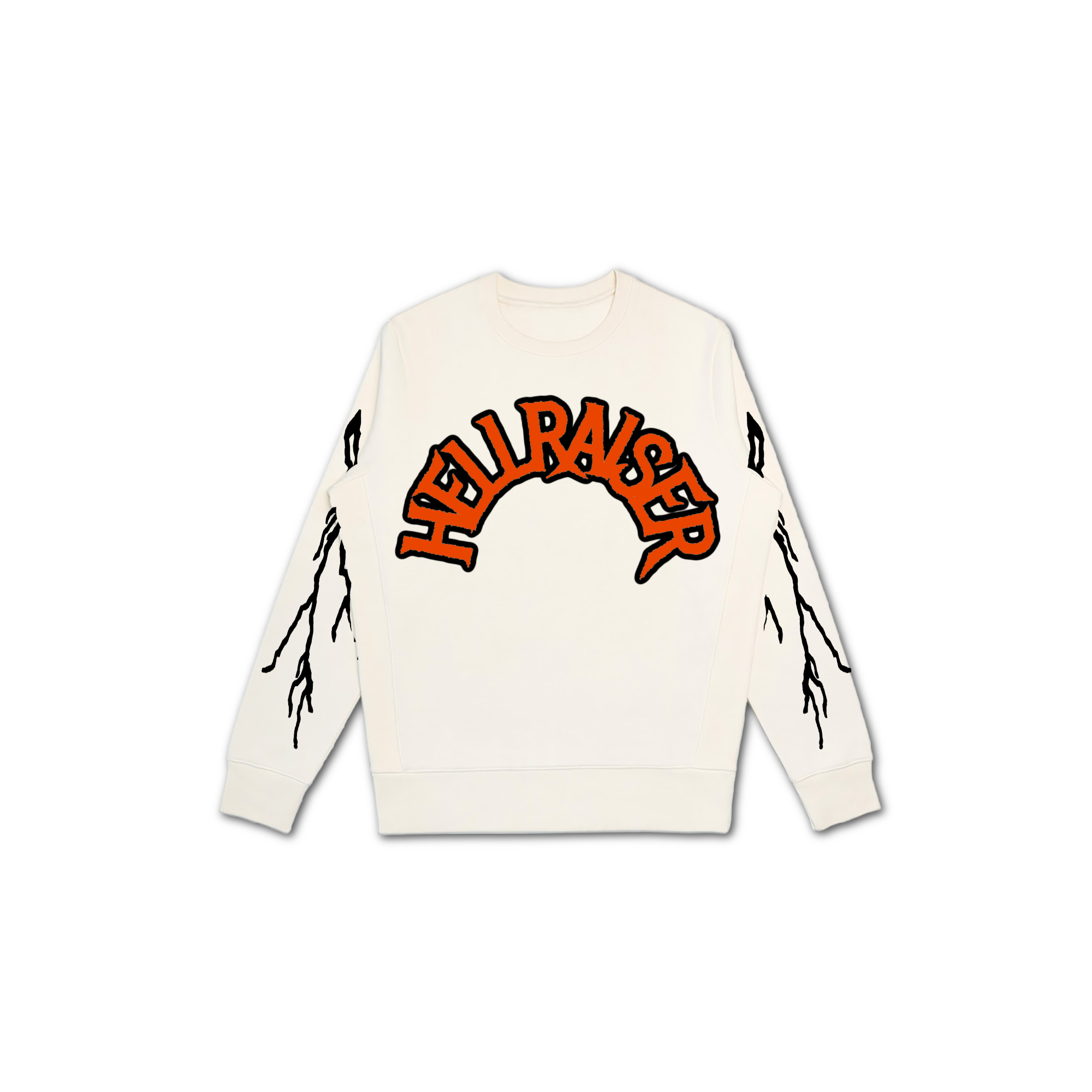HELLRAISER LUXE CREW SWEATER - IVORY/ORANGE/BLK