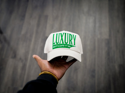 Luxury Sports Snapback - Bone/Turbo Green